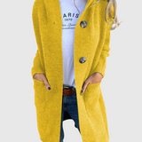 Gizel | Hosszú kötött kabát kapucnival