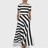 Terézia | Kényelmes csíkos ruha mindennapokra