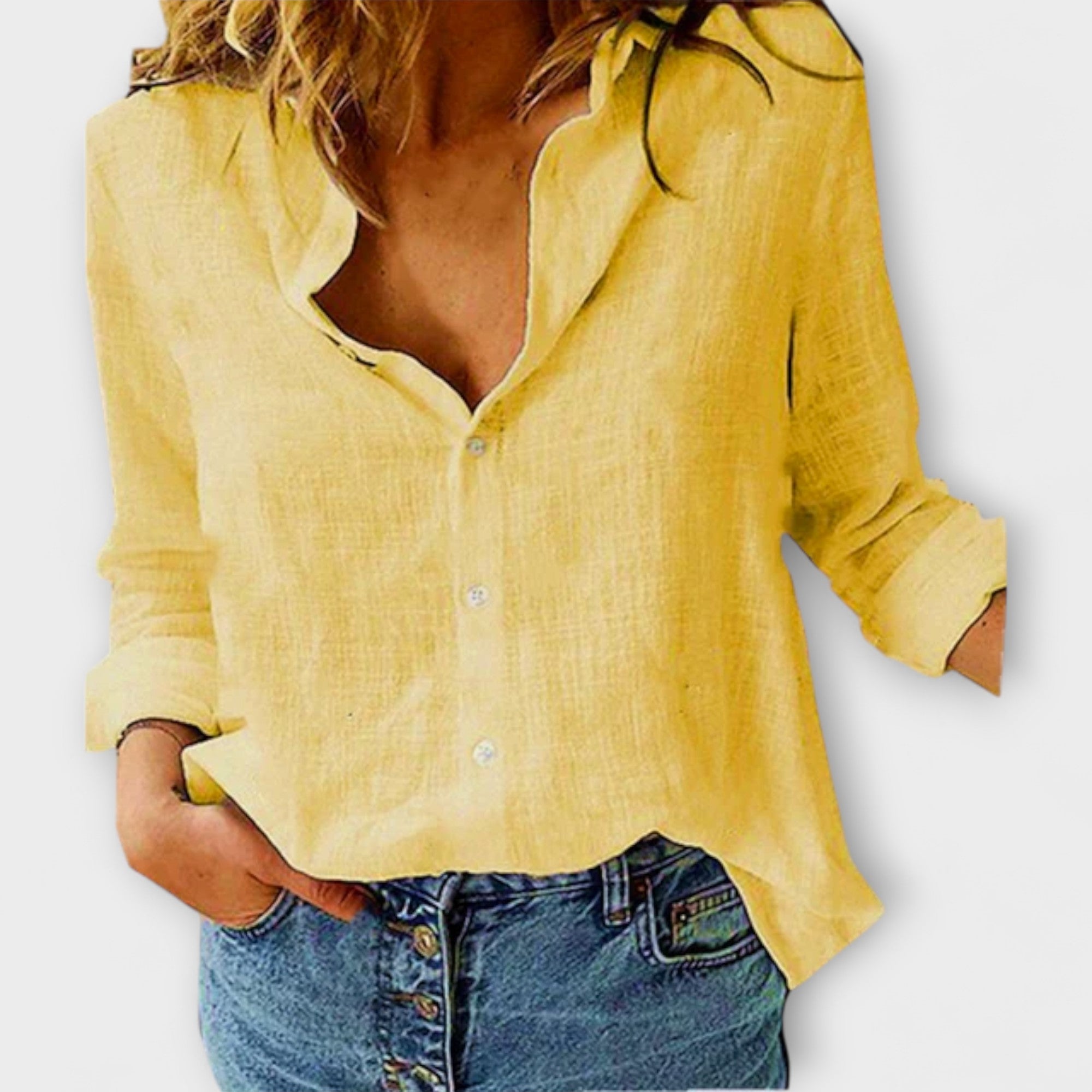 Nadia | Stílusos pamut-len blúz elegáns