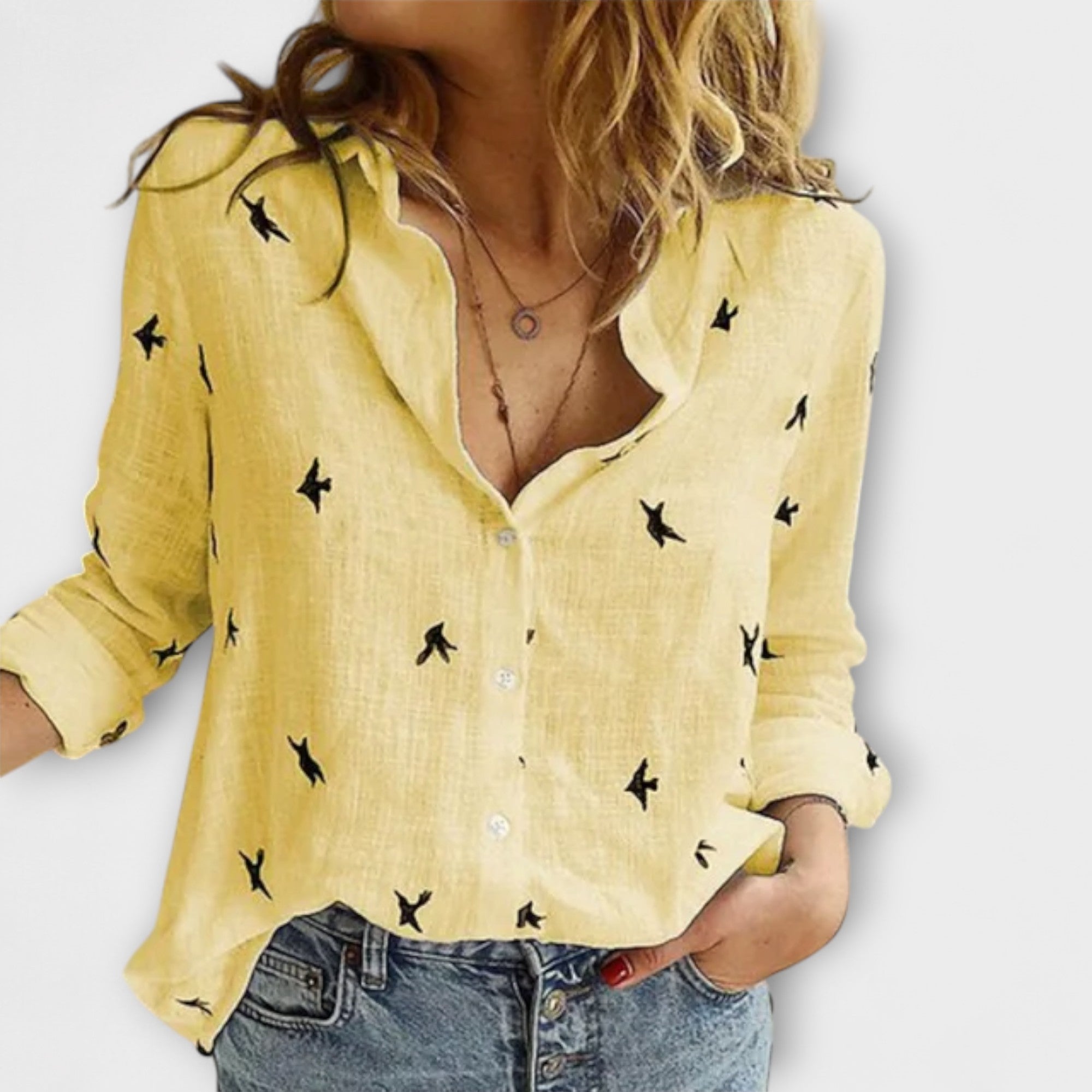 Nadia | Stílusos pamut-len blúz elegáns