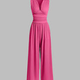 Charity | Elegáns ujjatlan, bő szárú overál