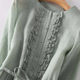 Noémi | Lágy zöld elegáns hosszú ruha